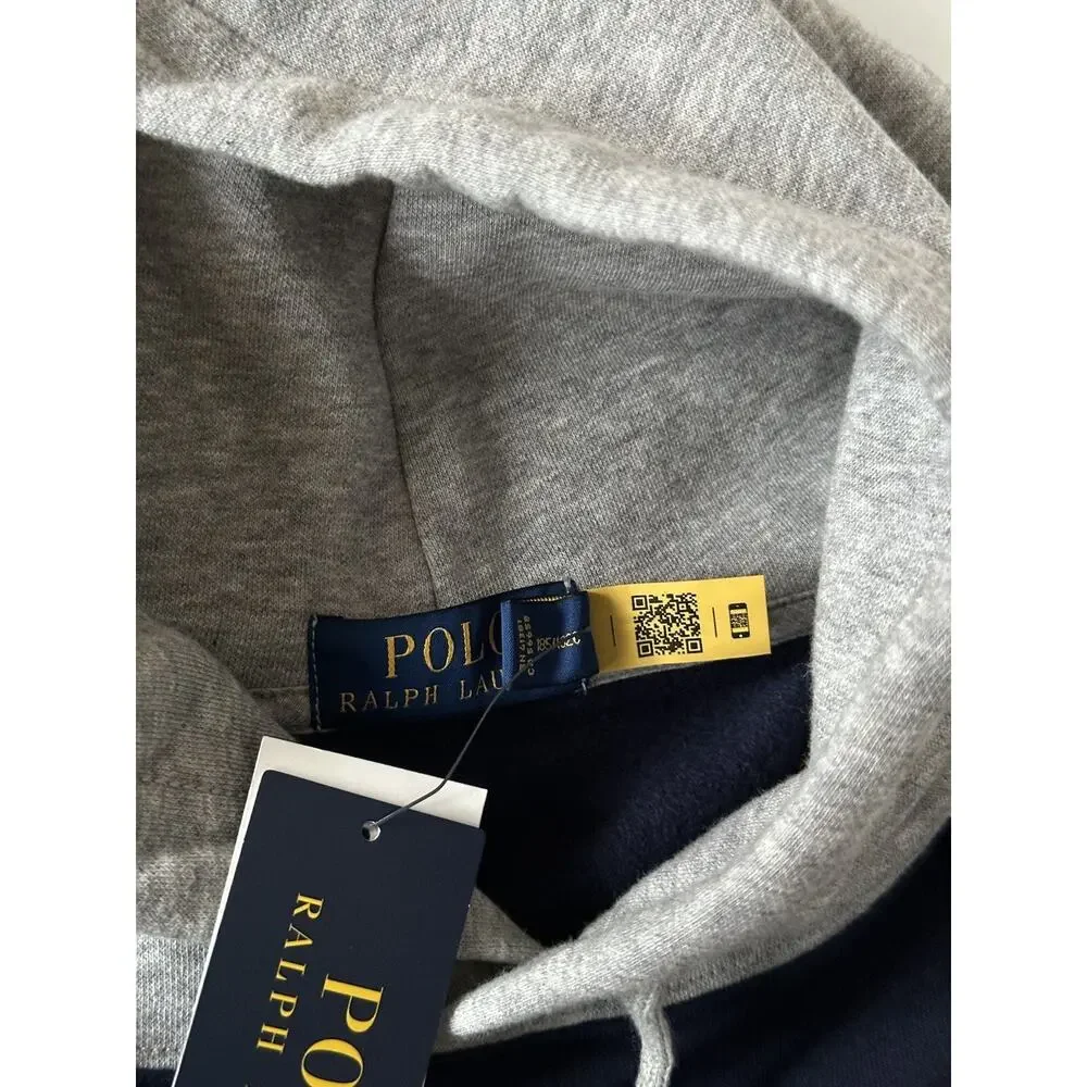 NWT $188 Polo Ralph Lauren Bear Sweatshirt with Hoodie Blue/Green/Red 2XLT/2TGL